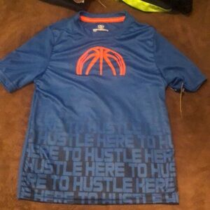 Athletic Works Blue and Orange Basketball Tee